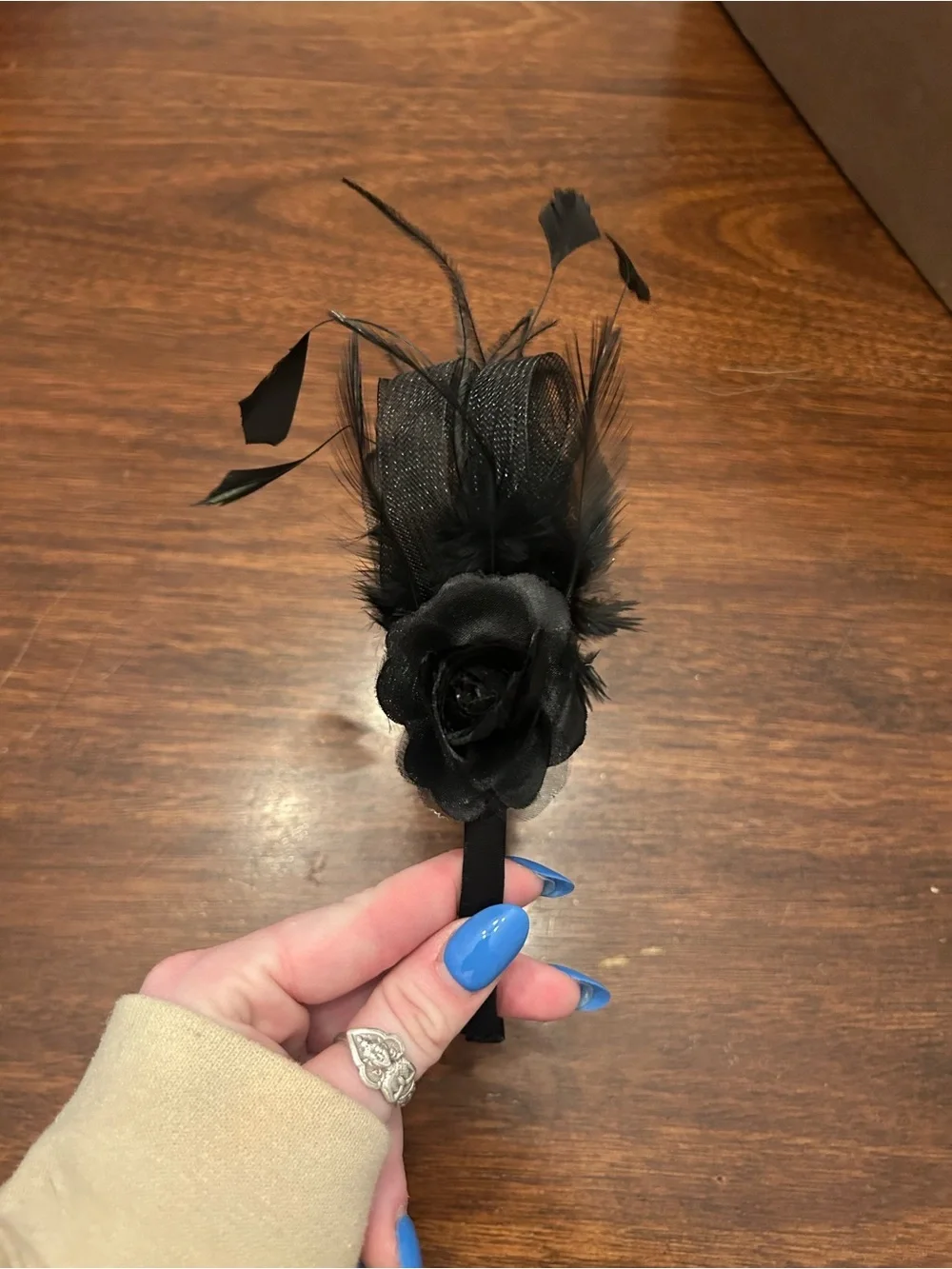 Black Feathered Fascinator Headband - Women Accessories